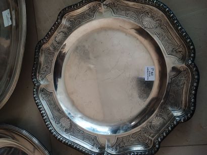 null Deux plats rond et un plat ovale en argent 925°/°° , Poinçon Minerve Poids:...