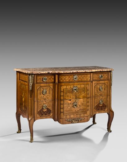 Chest of drawers inlaid with attributes of...