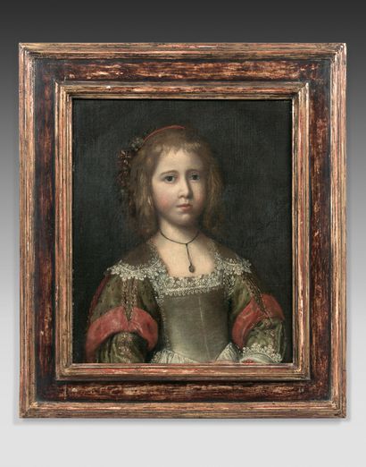 École FRANÇAISE vers 1650 Portrait of a young girl
Canvas.
53 x 43,5 cm