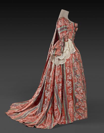 null French dress complete with its stomach piece, Provence, circa 1763, Louis XV...