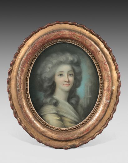 École FRANÇAISE de la fin du XVIIIe siècle Portrait of a young woman with a hat
Portrait...