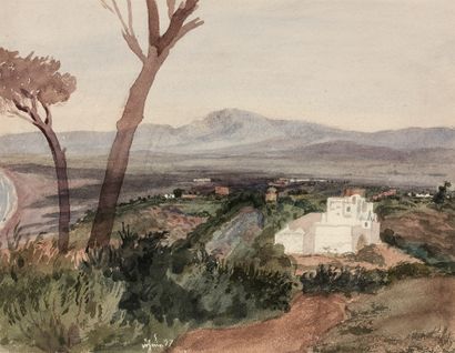 Louis ROGUIN (Rovigo 1813 - Valenciennes 1901) Two farms in the Algerian mountains
Pair...