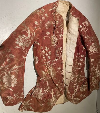 null Rare interior jacket for man, circa 1750.
Jacket with folded collar and double...