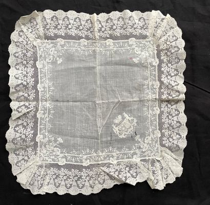 Wedding handkerchief with the coat of arms...