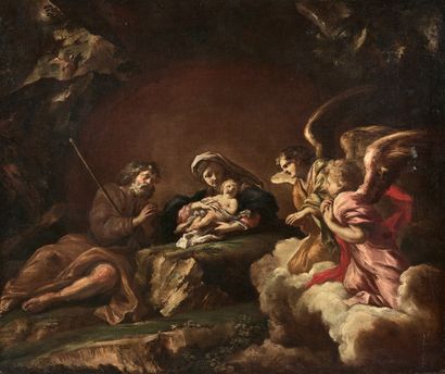 Giovanni Battista PACE (Rome 1650-1699) Le repos pendant la fuite en Egypte
Toile
61,5...