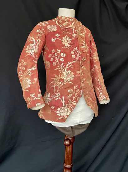 null Rare interior jacket for man, circa 1750.
Jacket with folded collar and double...