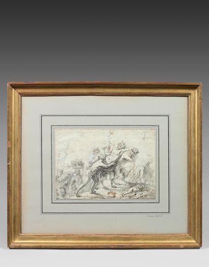 École ITALIENNE du XVIIIe siècle Bacchanale
Plume et encre noire, lavis gris.
20,5...