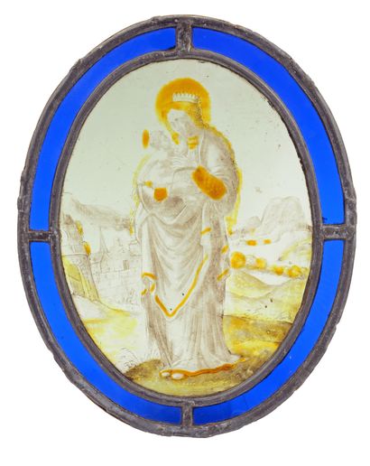 Virgin and Child
Oval roundel in grisaille...