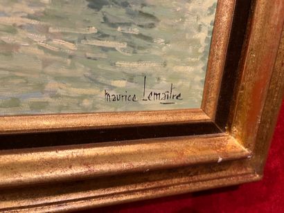 null Etang scéne animée 
Huile sur toile portant signature Maurice Lemaitre