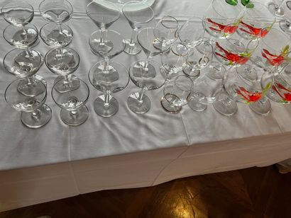 Lot of glassware including cups with painted...