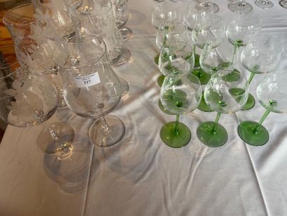 Lot of wine glasses including 11 white wine...