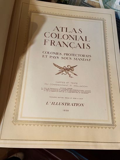 null Lot de livres : "Atlas de la France et ses colonies", Ed l'Illustration 1938,...