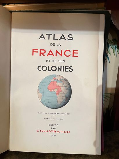 null Lot of books: "Atlas of France and its colonies", Ed l'Illustration 1938, Colonial...