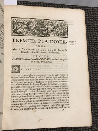 null GILLET Plaidoyers et autres œuvres. Paris, Boudot, 1696. In-4. Tout cuir.
1...