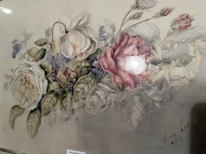 null Anna LATRY (19ème-20ème siècle)
« Bouquet de fleurs »
Aquarelle signée datée...