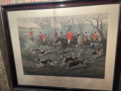 null After Frank WATKINS - Two English engravings in colors 
"The Old Berkeley Hunt".
49,5...