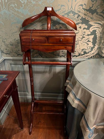 null Nightstand in wood with twisted uprights, a pocket and two drawers.
H : 128...