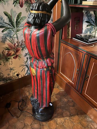 null Nubian woman, polychrome plaster, red and black dress (chips)
Height 200 cm
Electrified


COLLECTION...