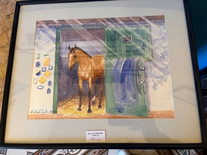 null Nathalie GATIER (20th century)
Horse in the stable 
Two watercolors, both signed...