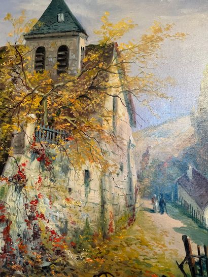 null Maurice PROUST (1867-1944)
"View of a church
Oil on canvas, signed. 70 x 59...