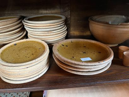 null Part of stoneware table service including plates (small and large), bowls, cups,...