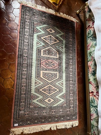 Woolen carpet, black geometrical patterns...