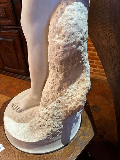 null Albert PASCHE (1873-1964)
« Venus se coiffant » marbre blanc. Signé sur la terrasse....
