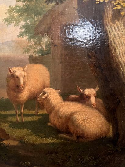 null French school of the 18th century
"Sheep in a landscape
Oil on canvas
50 x 40,5...