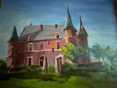 null Bonnie POWERS (20th-21st century) 
"View of Hannaches Castle".
Oil on canvas.
34...