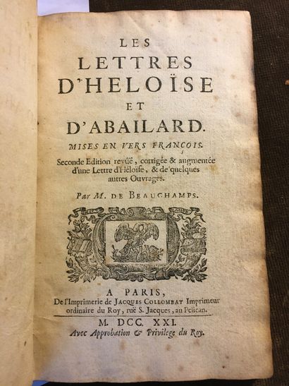 null [HÉLOÏSE & ABÉLARD]. BEAUCHAMPS (M. de), éd. Les Lettres d'Heloïse et d'Abailard....