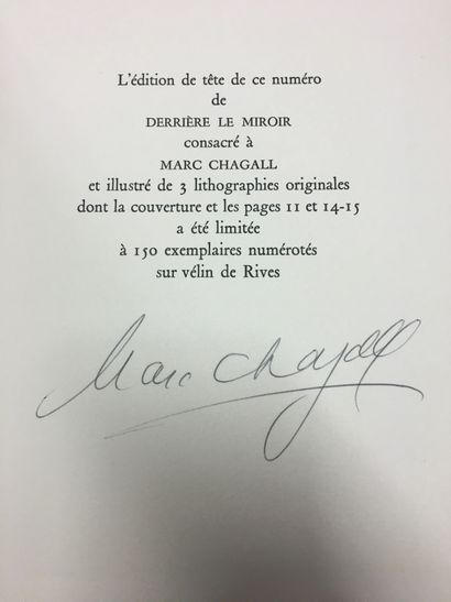 null [CHAGALL]. ARAGON (Louis). Chagall l'admirable. S. l. [Paris], Maeght Éditeur,...