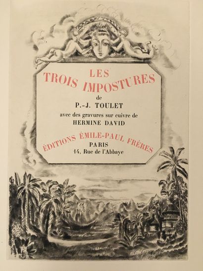 TOULET (Paul Jean). Les Trois impostures. Paris, Éditions Émile-Paul Frères, s. d....