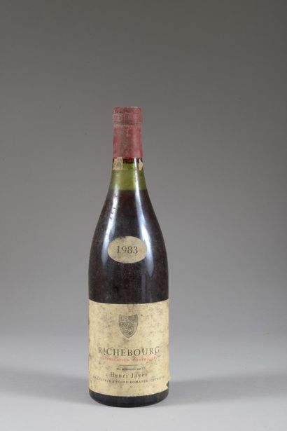 null 1 bouteille RICHEBOURG, Henri Jayer 1983 (es, tachée, bandeau très abîmé, TLB,...