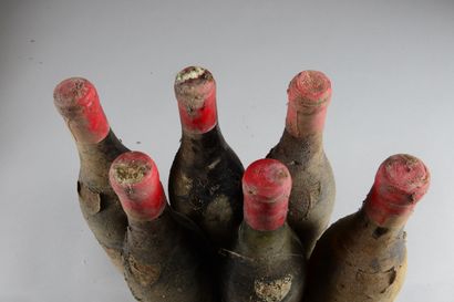 null 6 bouteilles BEAUNE "Cent-Vignes 1er cru", Rapet 1962 (ets, 1 ea, 1 LB, 5 M...
