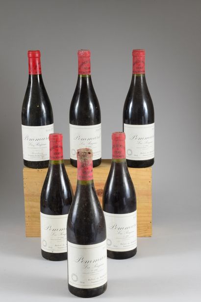 null 6 bouteilles POMMARD "Les Rugiens 1er cru", H. de Montille 1988 (es, etlt)