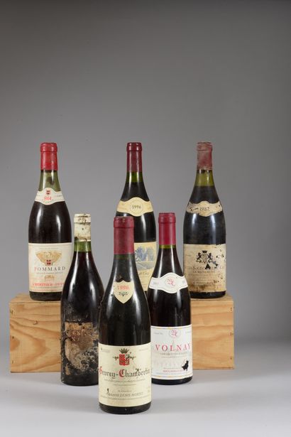 6 bouteilles BOURGOGNE (Pommard 1964 L'Héritier-Guyot,...