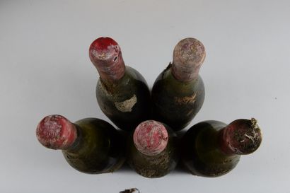 null 5 bouteilles CLOS DE LA ROCHE, Armand Rousseau (es, ett, ela, caps tachées &...