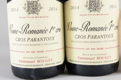 null 2 bouteilles VOSNE-ROMANÉE "Cros Parantoux 1er cru", Emmanuel Rouget 2014 (1...