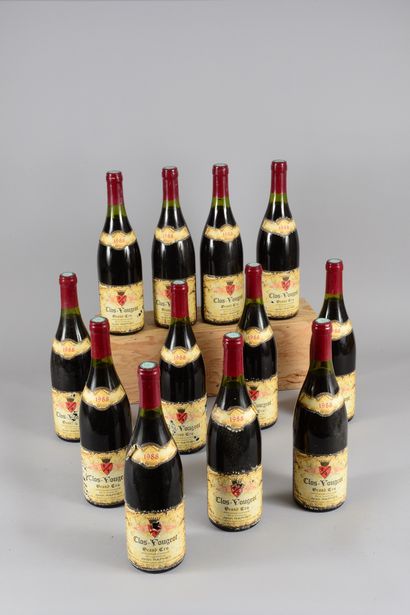 null 12 bottles CLOS VOUGEOT, J. Raphet 1988 (ela, 2 TLB)