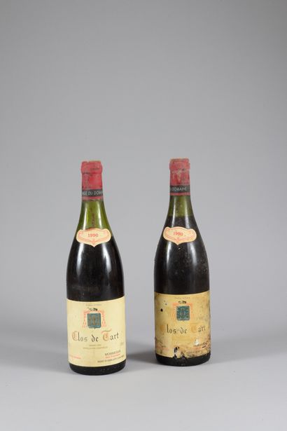 null 2 bouteilles CLOS DE TART Mommessin 1990 (et, 1 elt, 1 ea, 1 TLB, 1 MB, caps...