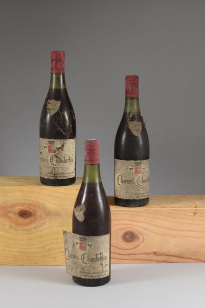 null 3 bouteilles CHARMES-CHAMBERTIN Armand Rousseau 1957 (es, et, 2 TLB; 1 millésime...