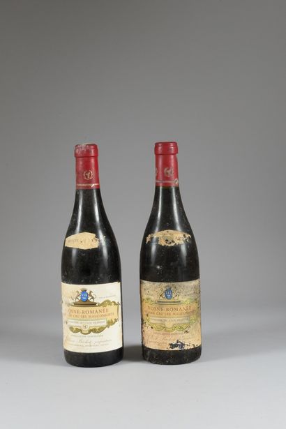 null 2 bottles VOSNE-ROMANÉE "Les Malconsorts 1er cru", Albert Bichot 1993 (elt,...