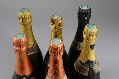 null 6 bouteilles CHAMPAGNE DIVERS (anciens : 2 Edouard Besserat, 1 J. Lassalle rosé,...