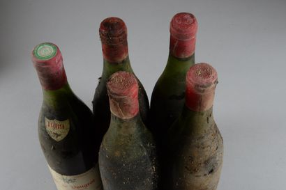 null 5 bouteilles CLOS VOUGEOT, Jean Confuron (1 de 1969, es, elt, TLB; 4 eta illisibles,...