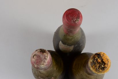 null 3 bouteilles CLOS DE LA ROCHE, Armand Rousseau (2 de 1969: ett, ea, caps abîmées...