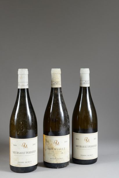 null 3 bouteilles MEURSAULT P. Morey (Tessons 2010 elt, ela, Perrières 2009 & 2011,...