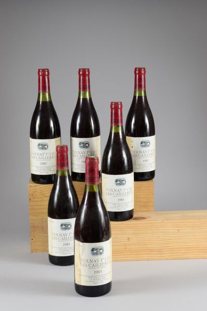 null 6 bouteilles VOLNAY "Les Caillerets 1er cru", La Pousse d'Or 1985 (et, ea, 3...