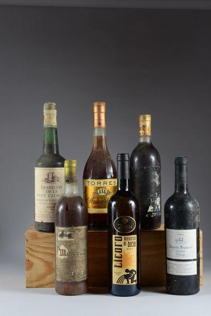 null 6 bouteilles VINS MUTÉS (1 Maury 2001, 1 moscatel Torres Oro, 1 Malvasia Zarelli...