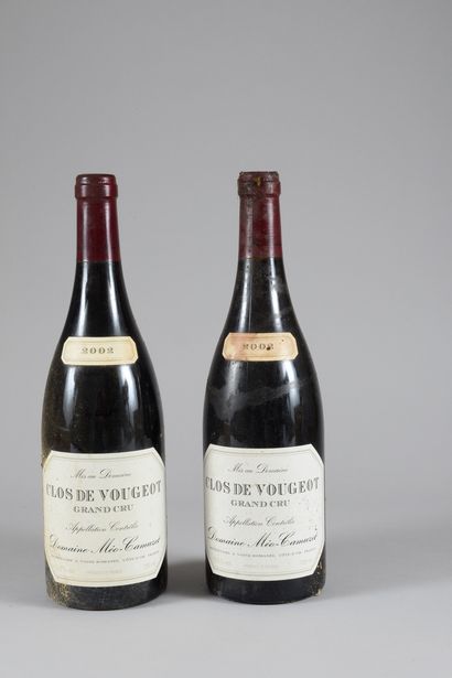 2 bouteilles CLOS VOUGEOT, Méo-Camuzet 2002...
