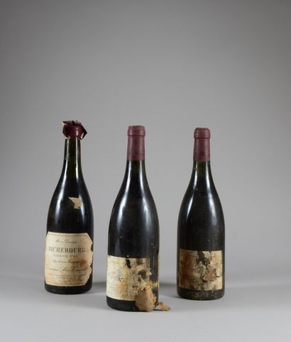 null 3 bouteilles RICHEBOURG, Méo-Camuzet 1983 (ett, 1 ea, 2 eta, SM, 1 TLB, 1 capsule...